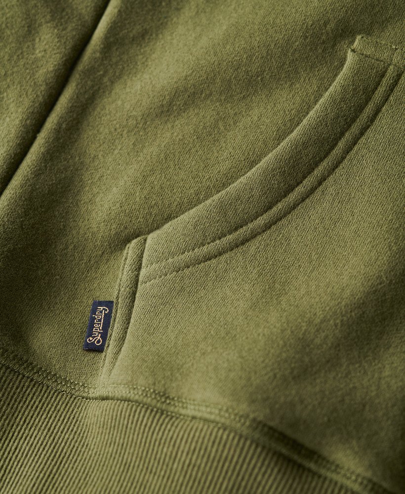 bluza z kapturem essential logo na zamek w kolorze oliwkowo-khaki