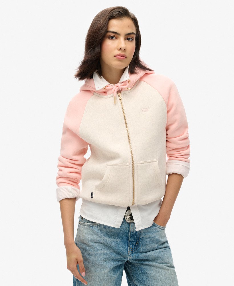 bluza z kapturem essential baseball zip w kolorze jasnoróżowymjasnoowsa