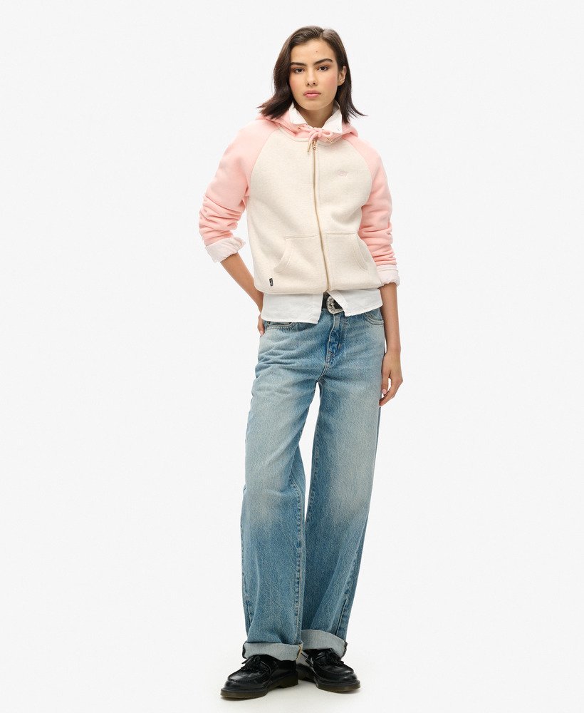 bluza z kapturem essential baseball zip w kolorze jasnoróżowymjasnoowsa