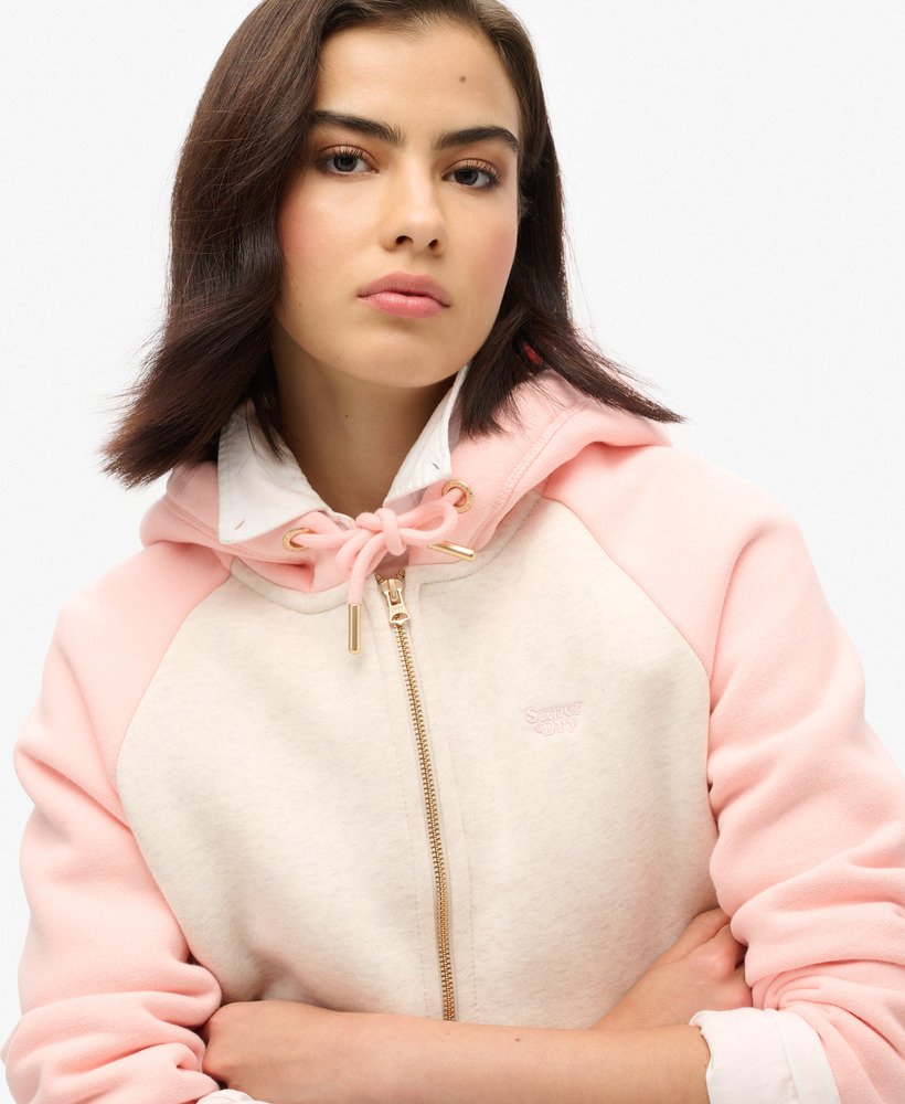 bluza z kapturem essential baseball zip w kolorze jasnoróżowymjasnoowsa