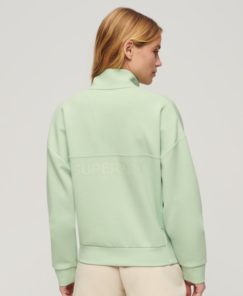 sport tech relaxed half zip w kolorze morskiej zieleni