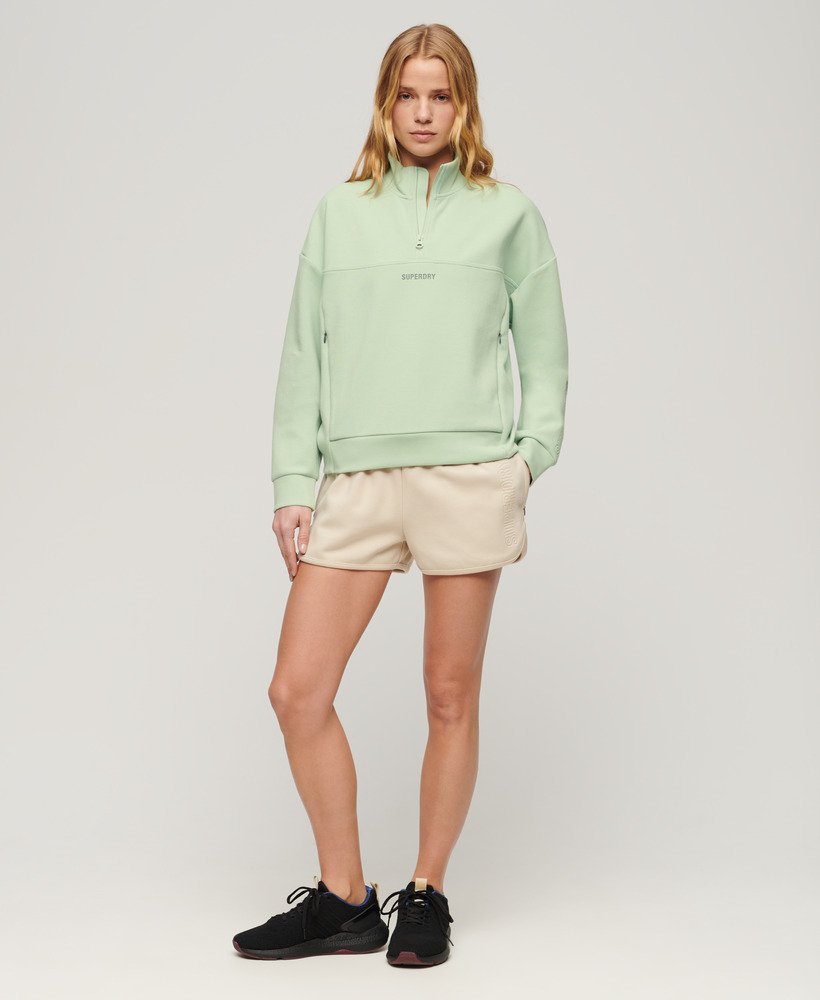sport tech relaxed half zip w kolorze morskiej zieleni