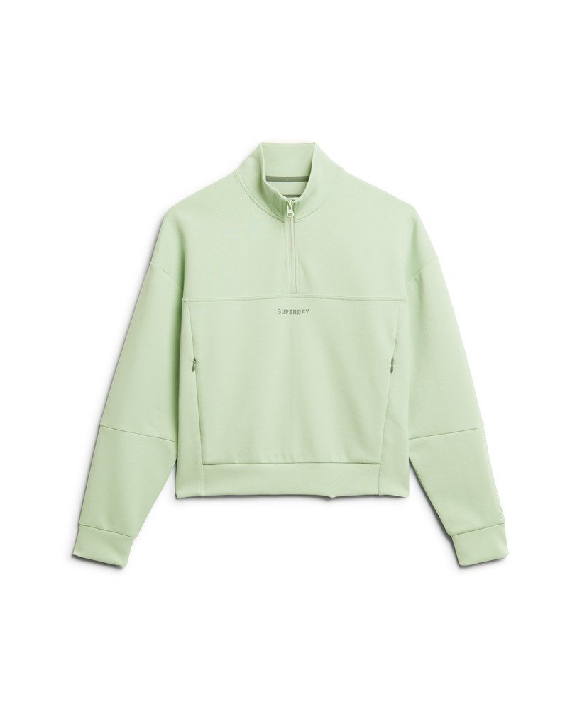 sport tech relaxed half zip w kolorze morskiej zieleni