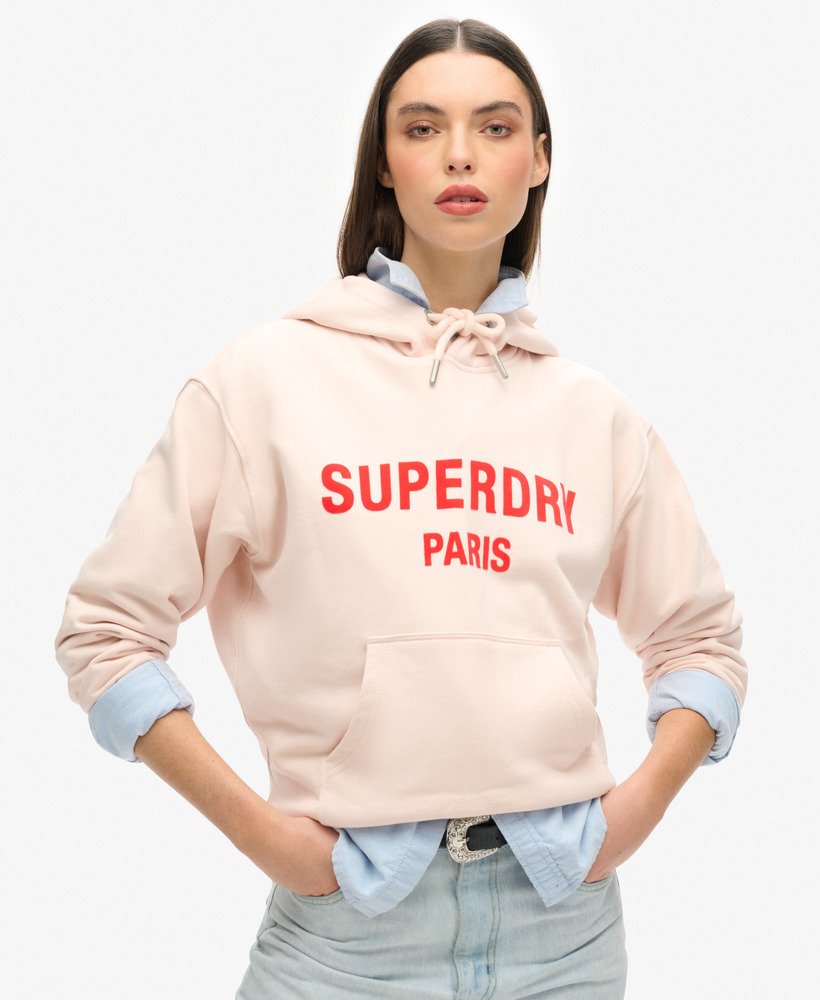 luźna bluza z kapturem sport luxe w kolorze porannego różu