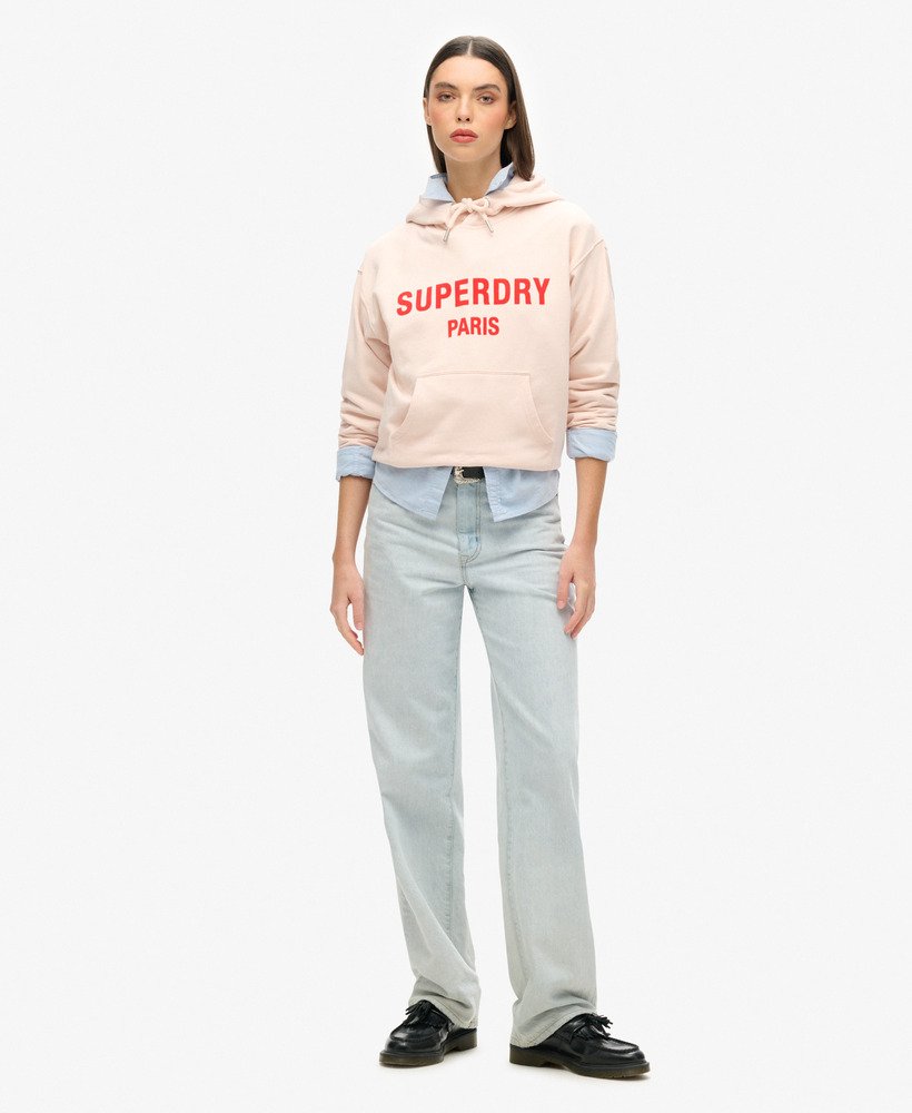 luźna bluza z kapturem sport luxe w kolorze porannego różu