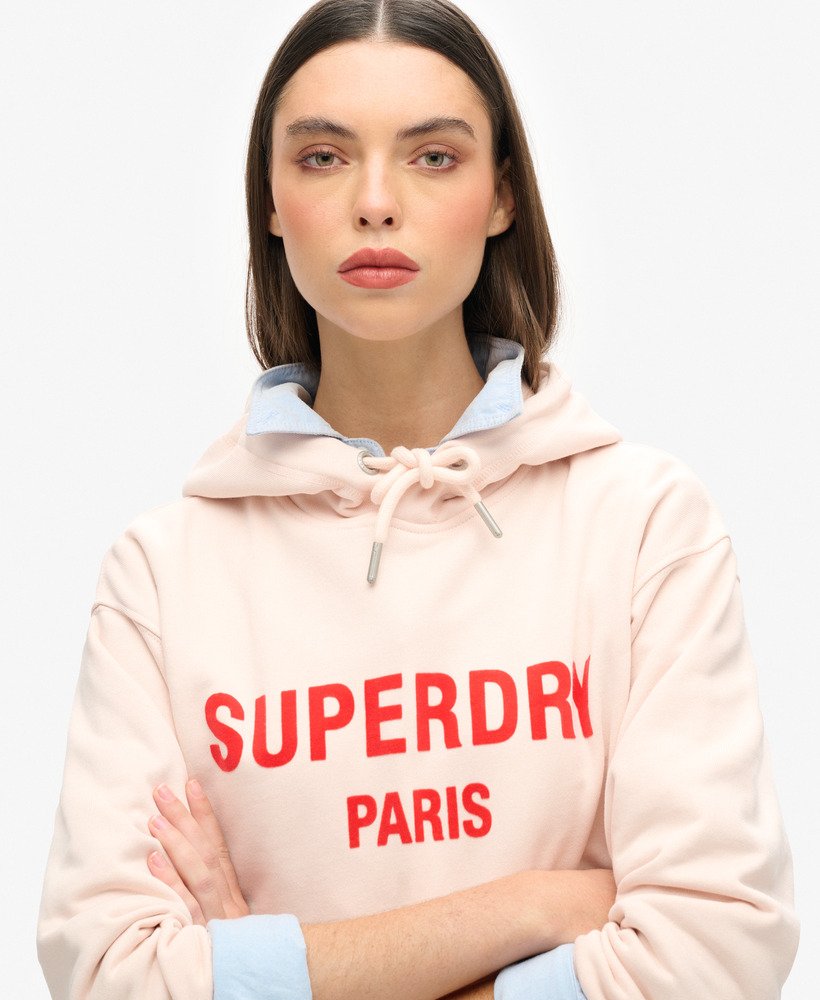 luźna bluza z kapturem sport luxe w kolorze porannego różu