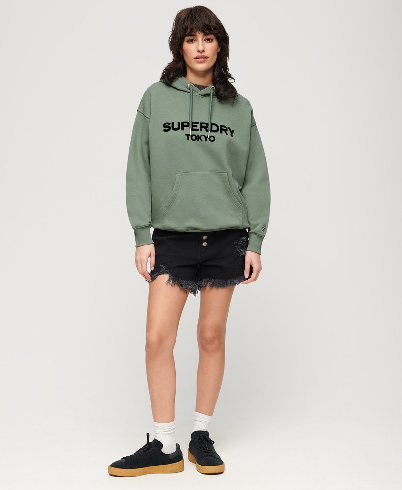 luźna bluza z kapturem sport luxe w kolorze laurel khaki