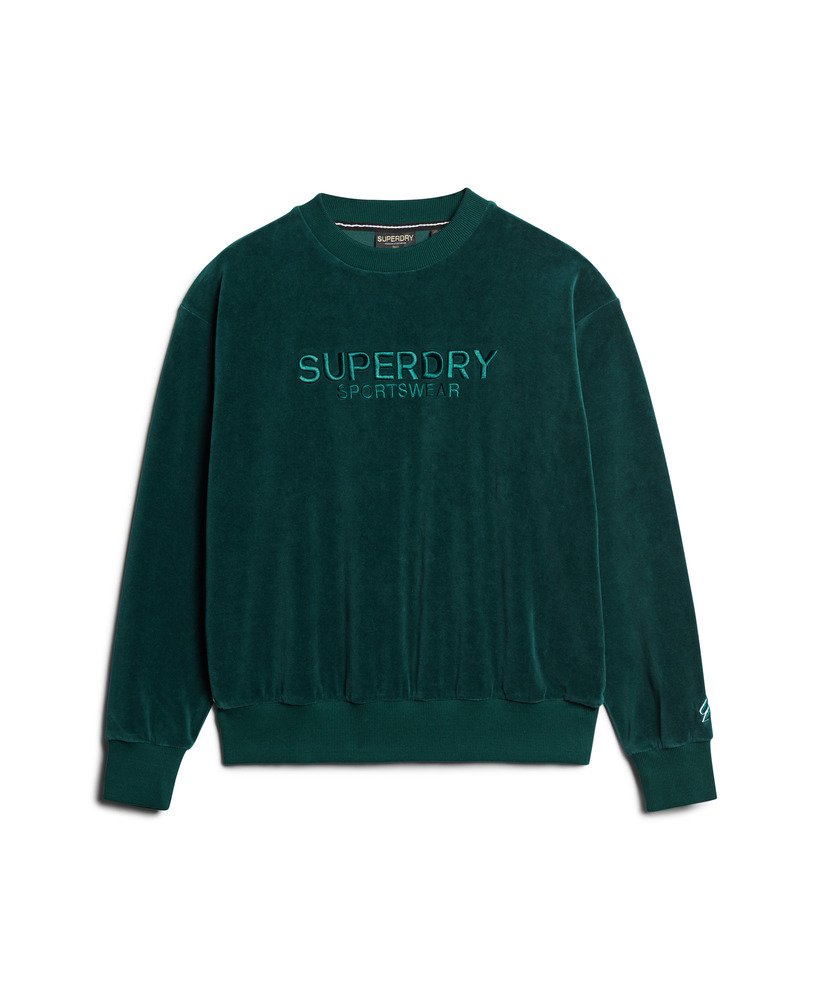 bluza z nadrukiem velour graphic boxy crew w kolorze furnace green