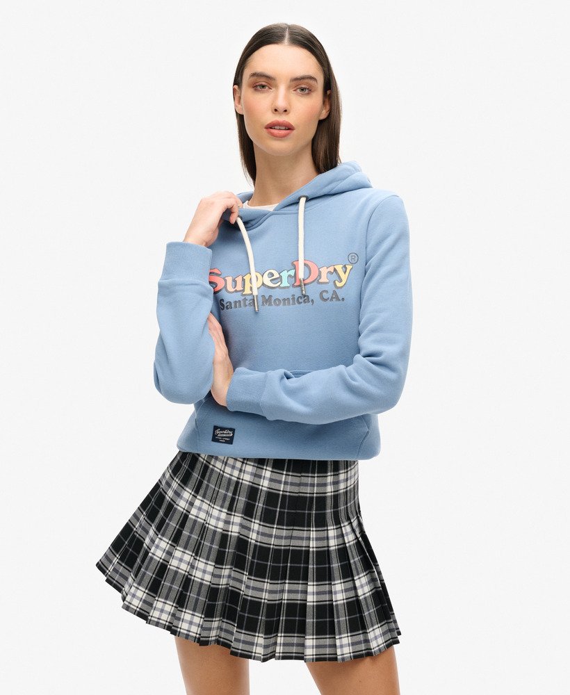 bluza z kapturem z logo rainbow w kolorze tidal blue