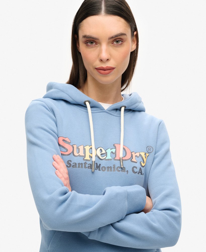 bluza z kapturem z logo rainbow w kolorze tidal blue