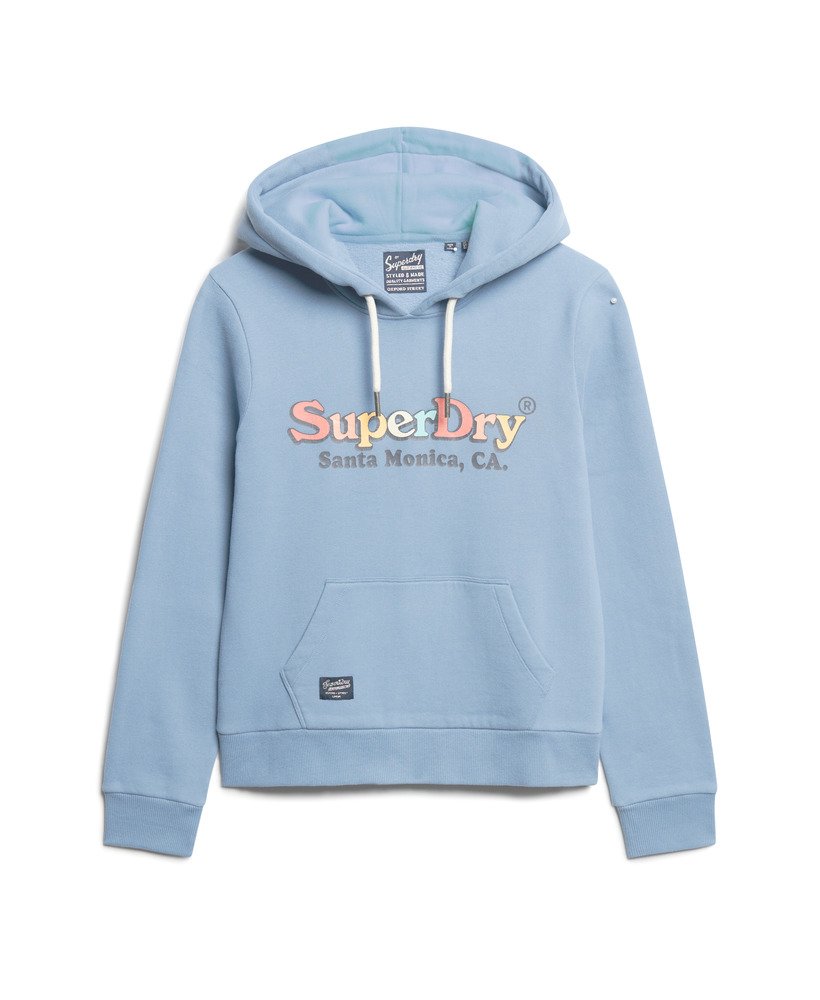 bluza z kapturem z logo rainbow w kolorze tidal blue
