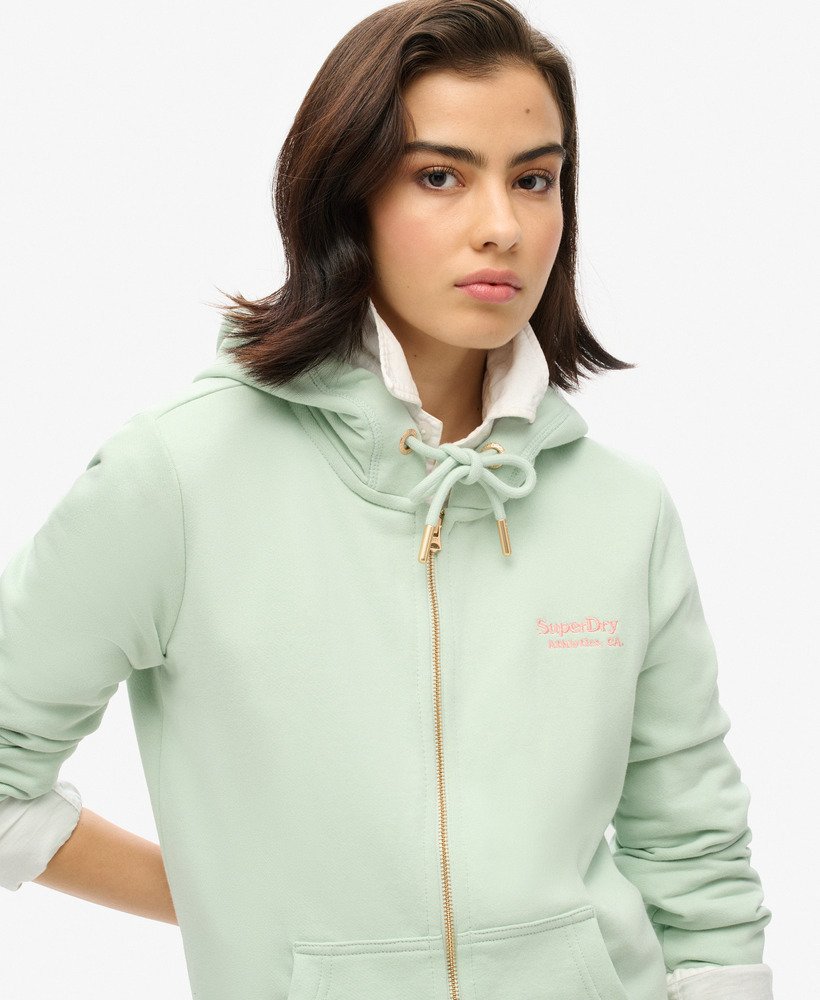 bluza z kapturem essential logo na zamek w kolorze surf spray green