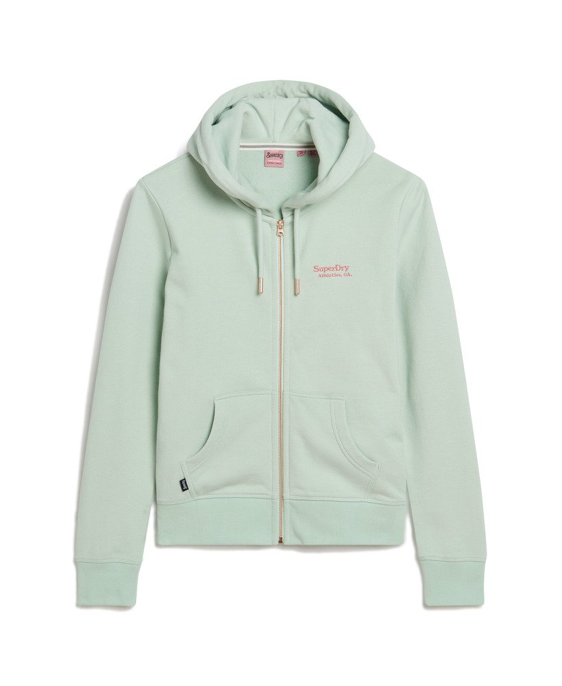 bluza z kapturem essential logo na zamek w kolorze surf spray green
