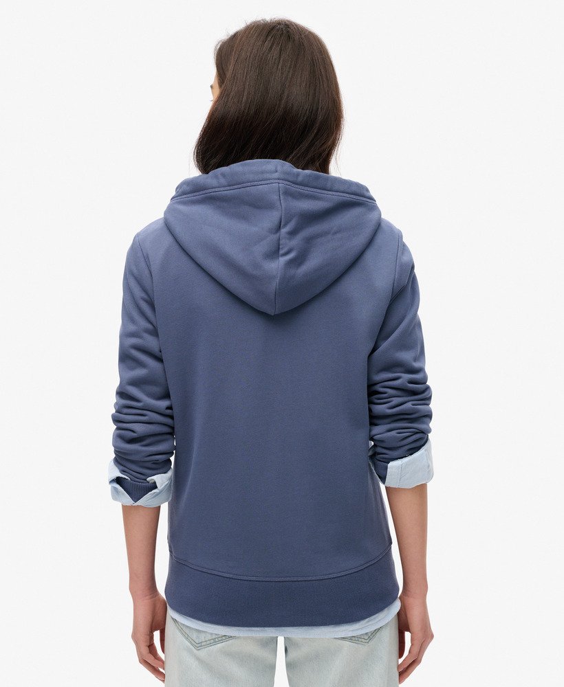 bluza z kapturem essential logo zapinana na zamek w kolorze marynarskim