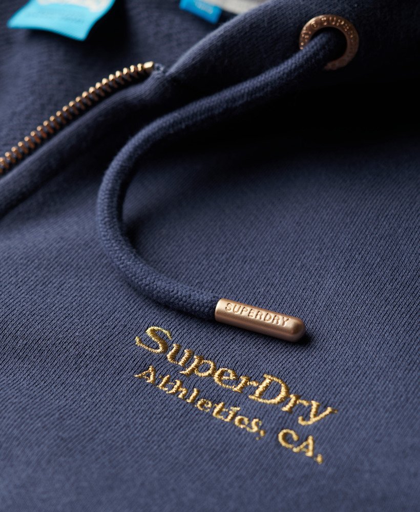 bluza z kapturem essential logo zapinana na zamek w kolorze marynarskim
