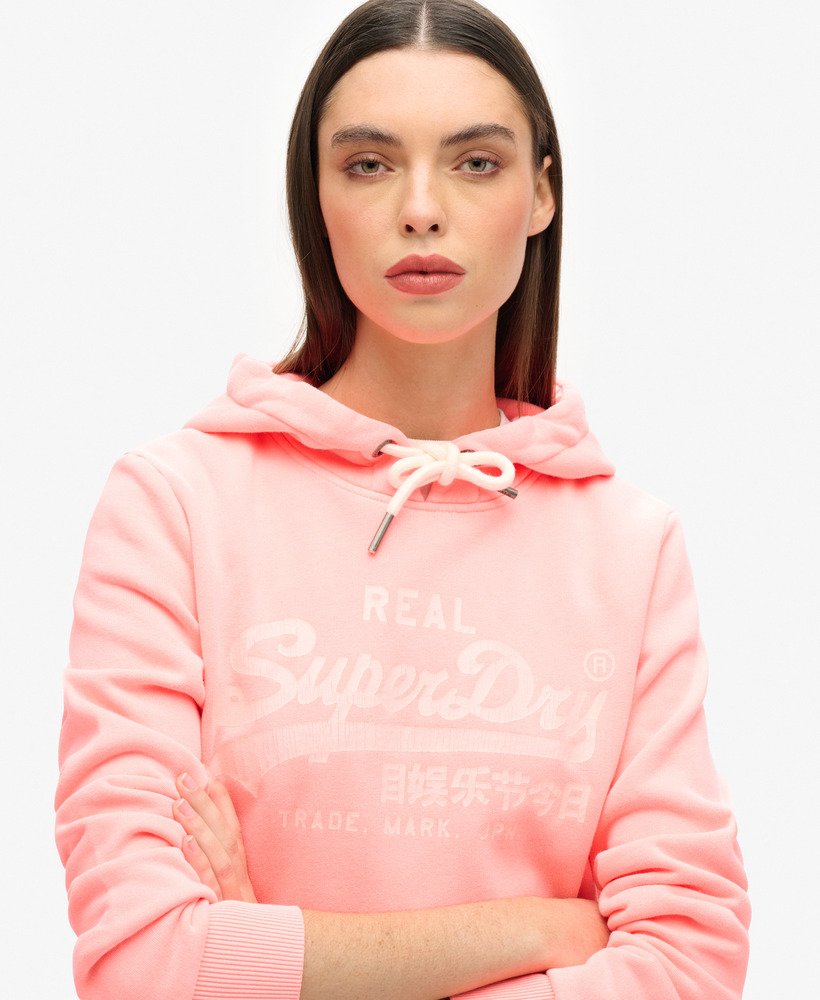 bluza z kapturem z grafiką neonową w kolorze pastelowego koralu
