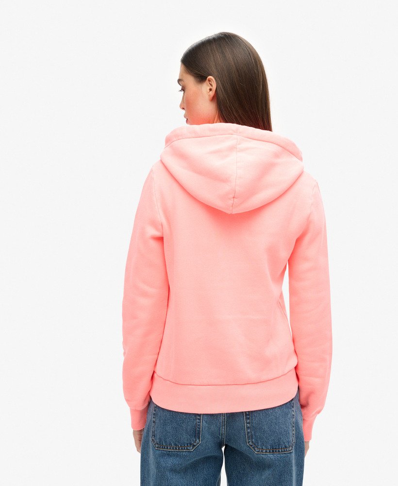 bluza z kapturem z grafiką neonową w kolorze pastelowego koralu