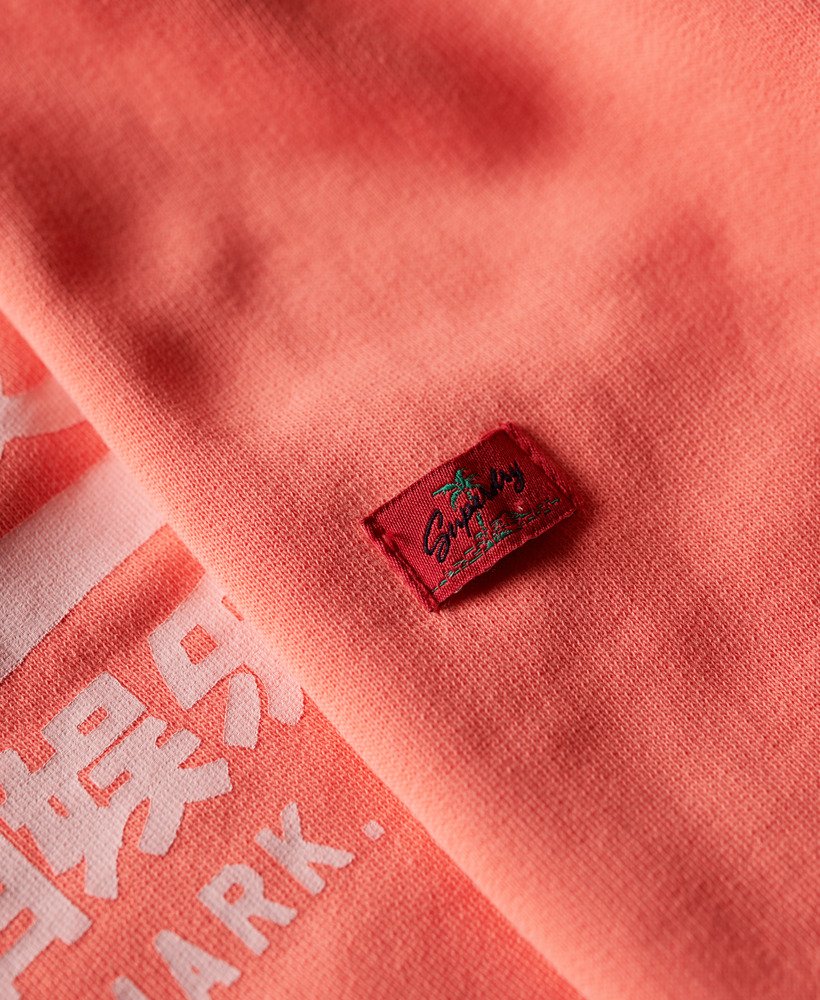 bluza z kapturem z grafiką neonową w kolorze pastelowego koralu