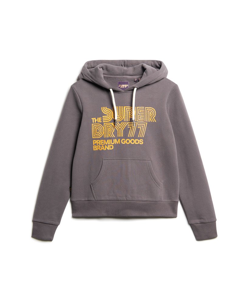 bluza z kapturem retro glitter logo w kolorze rock dark grey