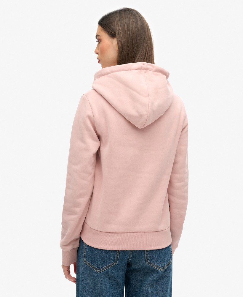 bluza z kapturem z logo w stylu retro z brokatem w kolorze różowego różu