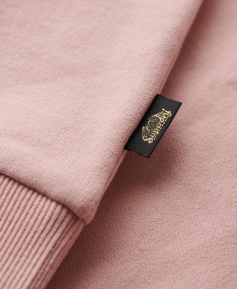 bluza z kapturem z logo w stylu retro z brokatem w kolorze różowego różu