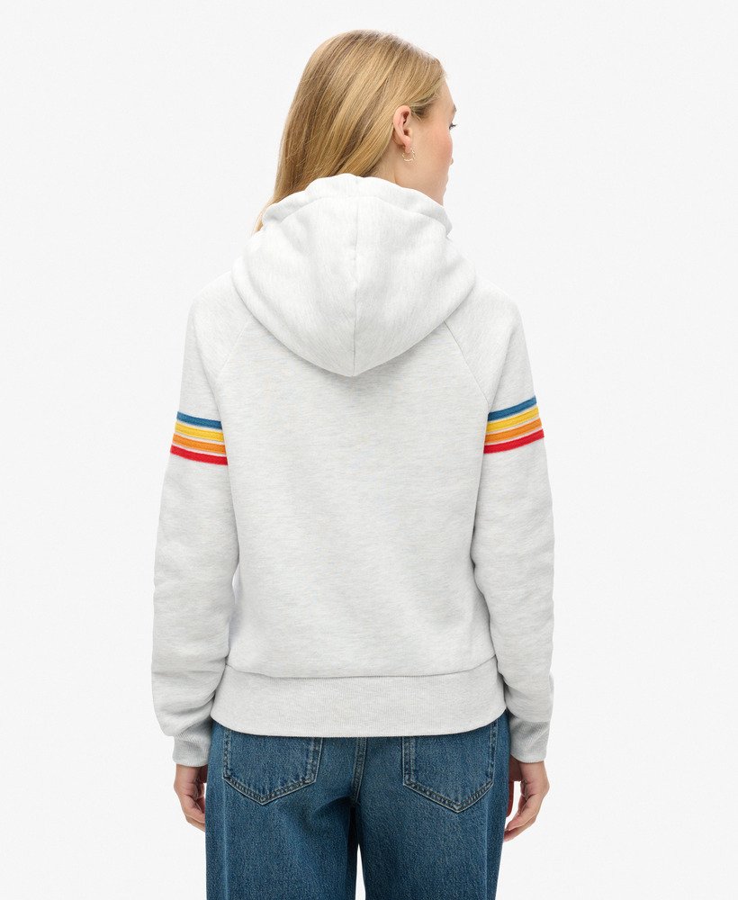 bluza z kapturem z logo w paski tęczowe w kolorze ice grey marl