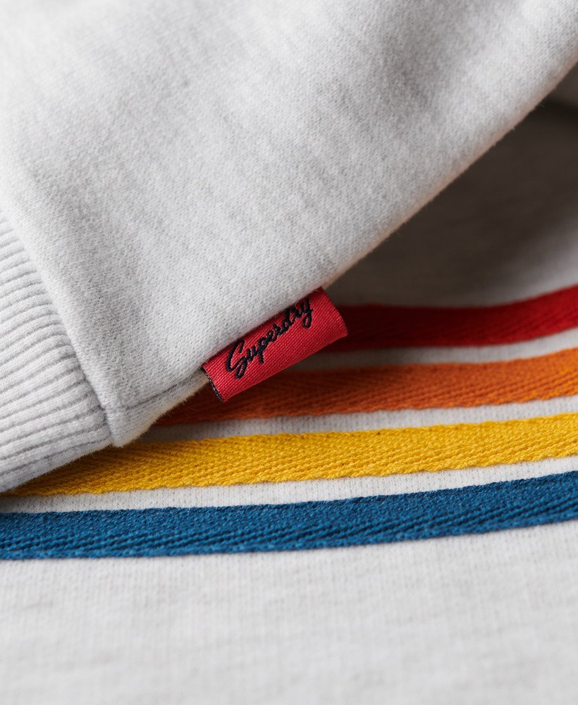 bluza z kapturem z logo w paski tęczowe w kolorze ice grey marl