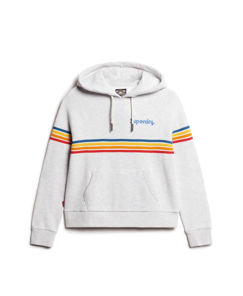 bluza z kapturem z logo w paski tęczowe w kolorze ice grey marl