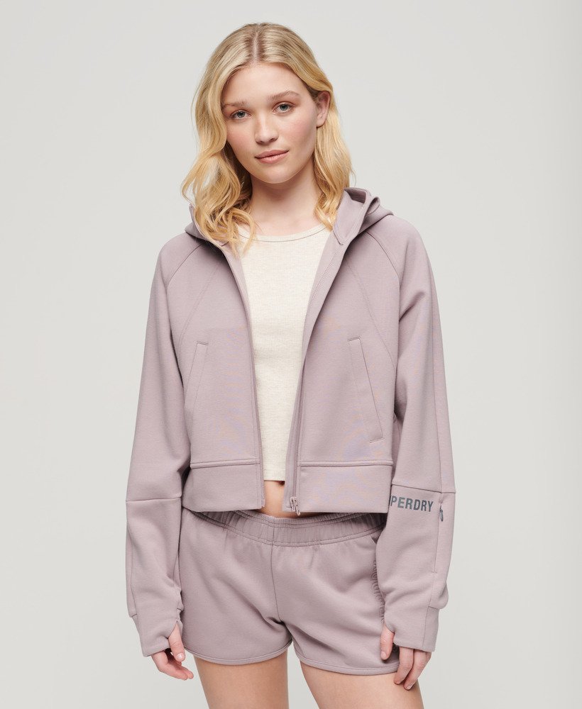 bluza z kapturem sport tech relaxed zip-hoodie w kolorze quail purple