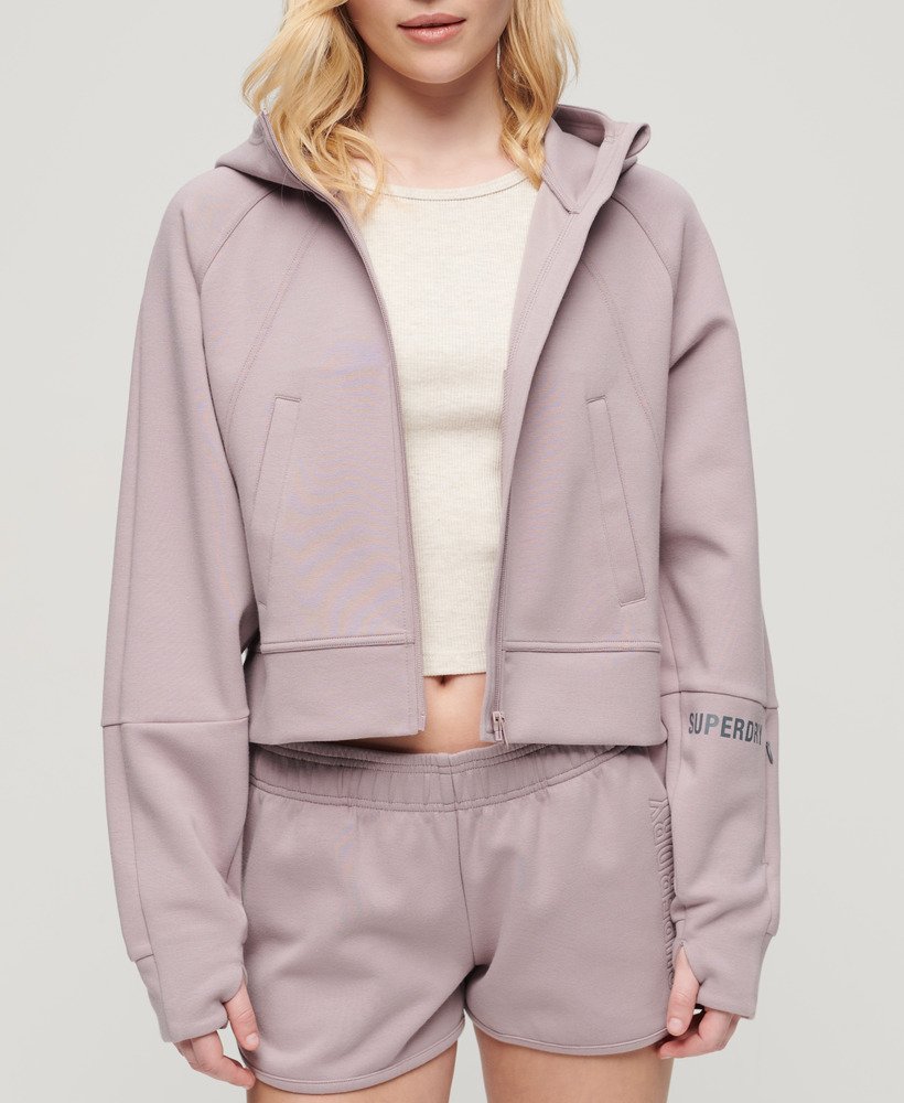 bluza z kapturem sport tech relaxed zip-hoodie w kolorze quail purple