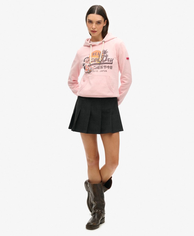 bluza z kapturem la graphic w kolorze somon pink marl