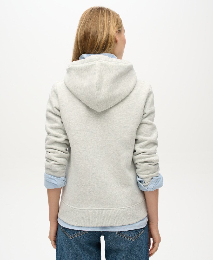bluza z kapturem essential logo na zamek w kolorze glacier grey marl