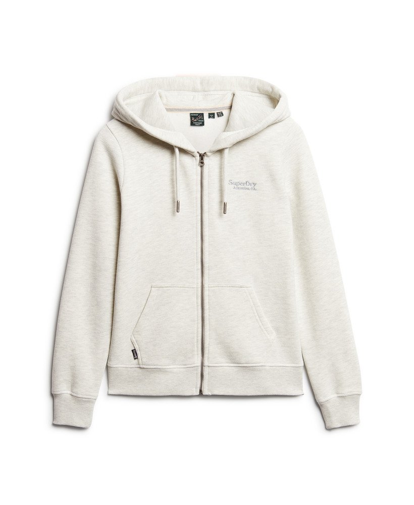 bluza z kapturem essential logo na zamek w kolorze glacier grey marl