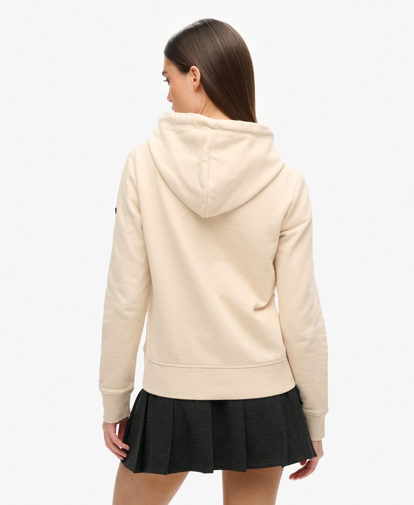 bluza z kapturem vintage logo itago w kolorze kremowo-beżowym z tapioki
