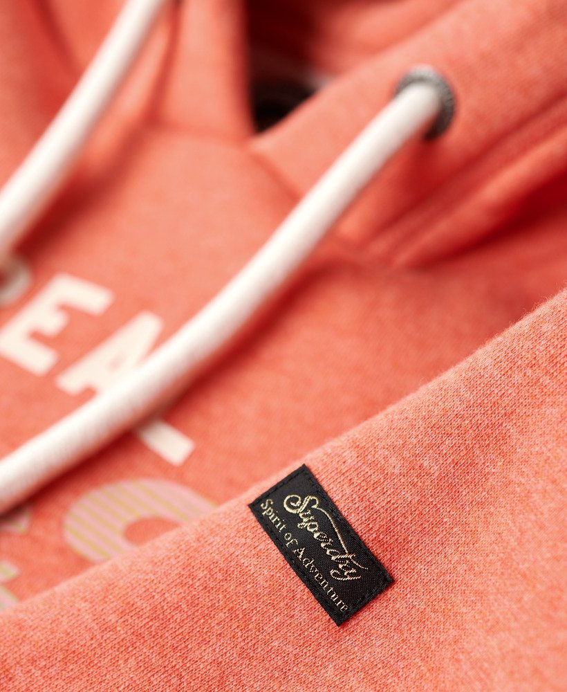 bluza z kapturem vintage logo itago w kolorze koralowym la