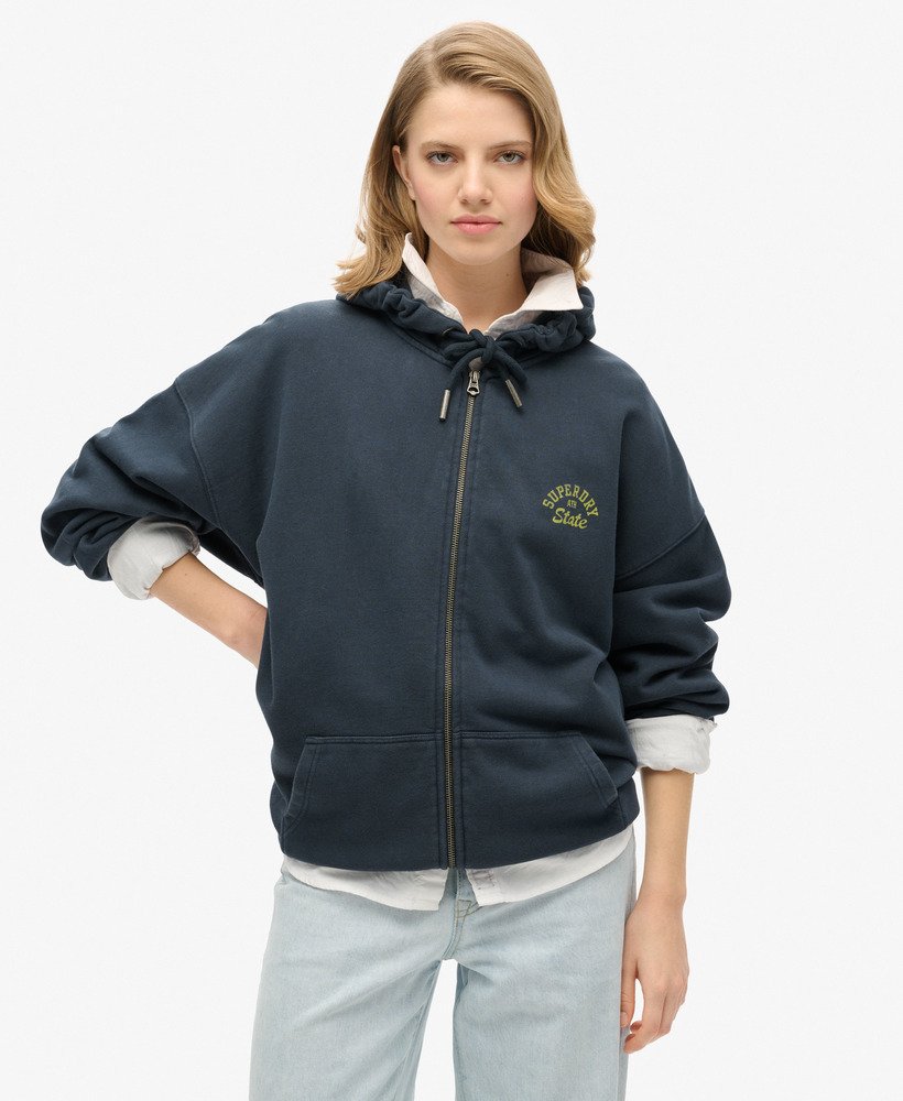 bluza z kapturem athletic essentials oversized w kolorze granatowym