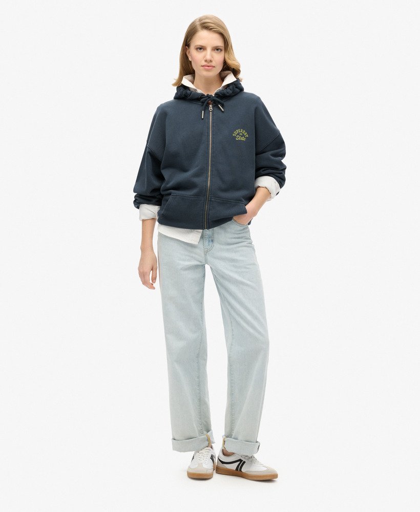 bluza z kapturem athletic essentials oversized w kolorze granatowym