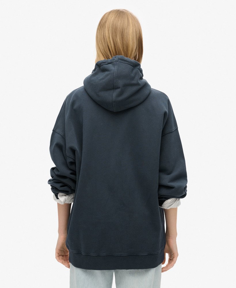 bluza z kapturem athletic essentials oversized w kolorze granatowym