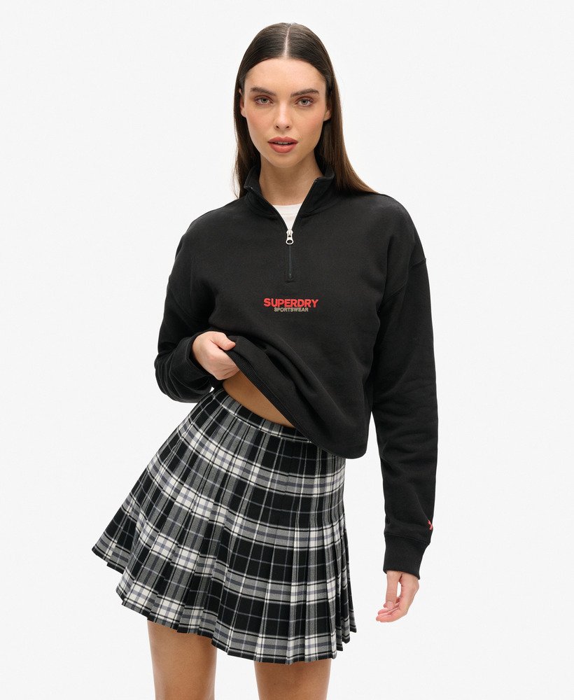 bluza sportswear logo boxy half zip w kolorze czarnym