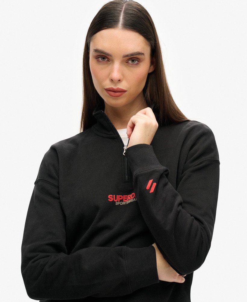 bluza sportswear logo boxy half zip w kolorze czarnym