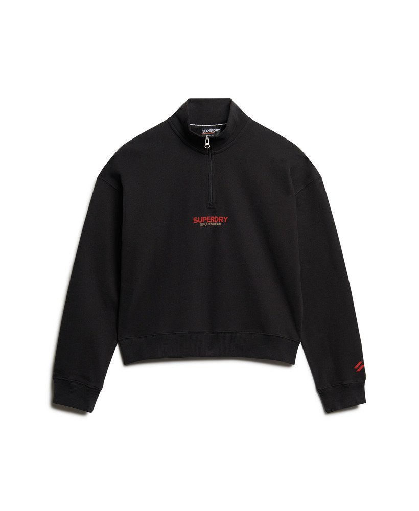bluza sportswear logo boxy half zip w kolorze czarnym