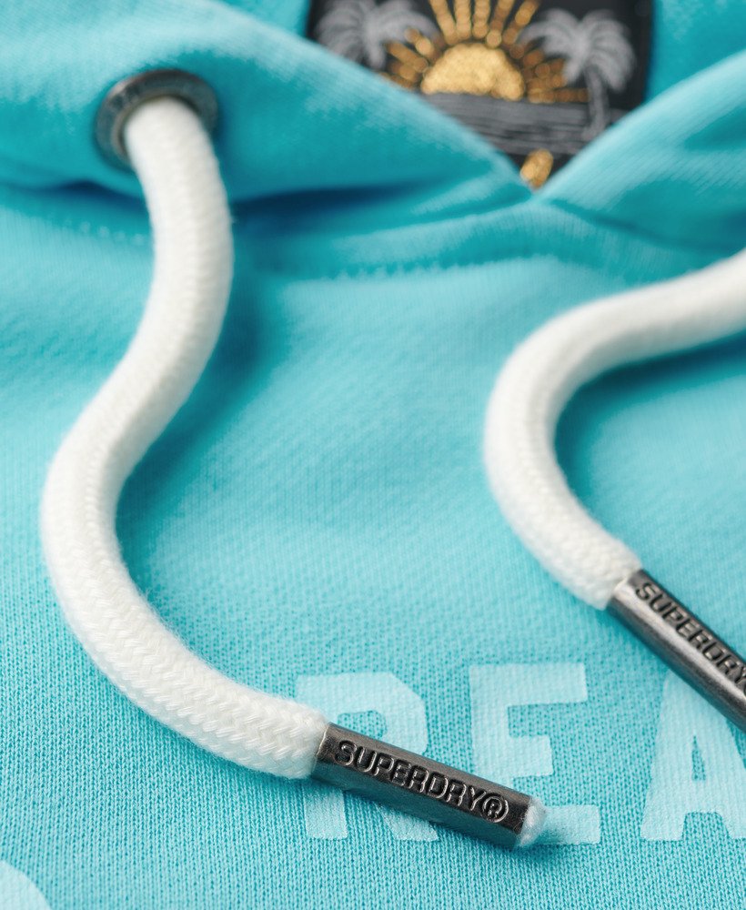 bluza z kapturem z neonową grafiką w kolorze kingfisher blue