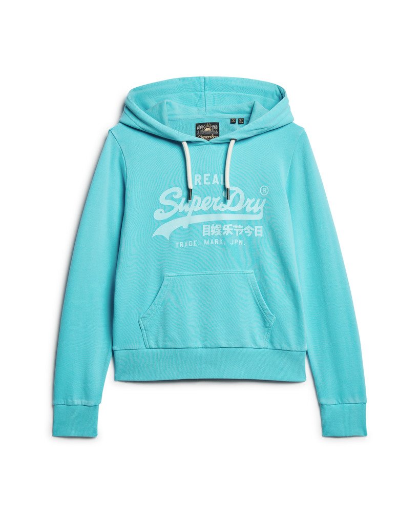 bluza z kapturem z neonową grafiką w kolorze kingfisher blue