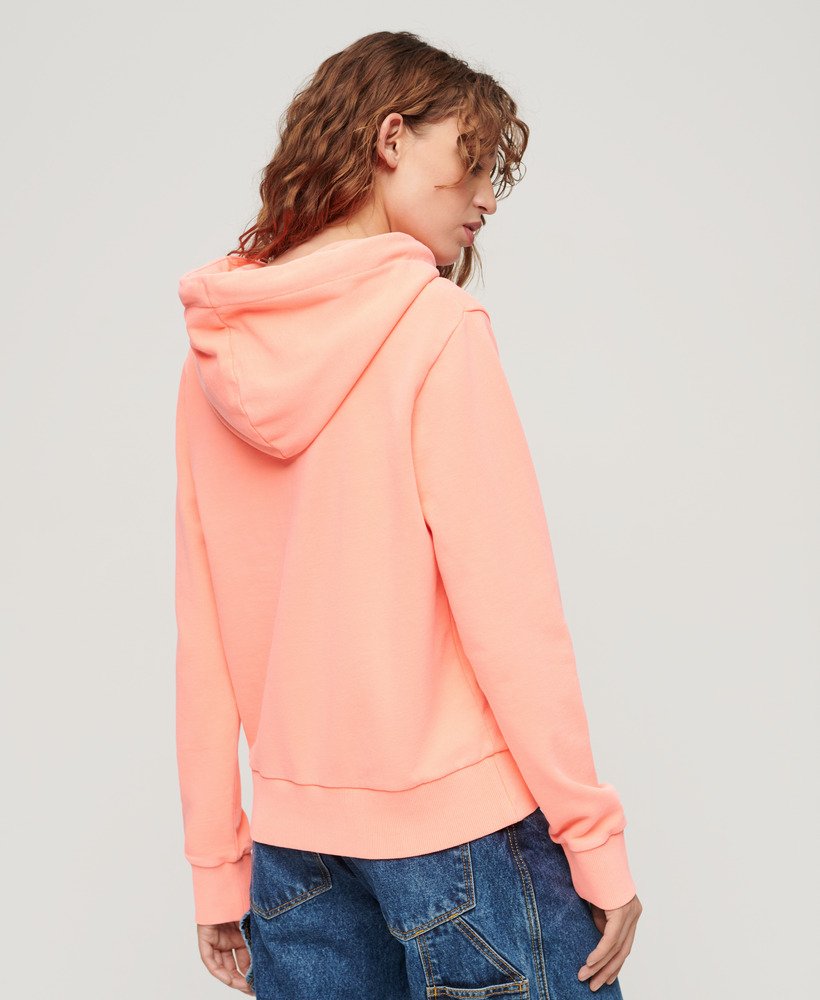 bluza z kapturem z grafiką neonową w kolorze pastelowego koralu