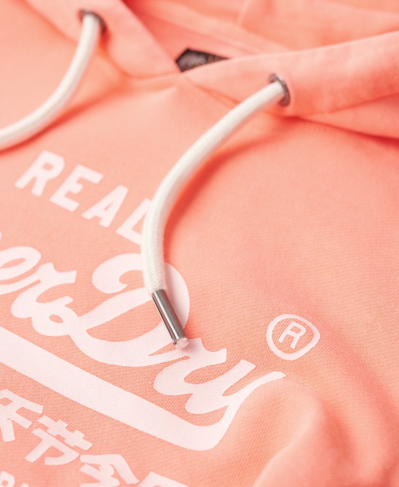 bluza z kapturem z grafiką neonową w kolorze pastelowego koralu
