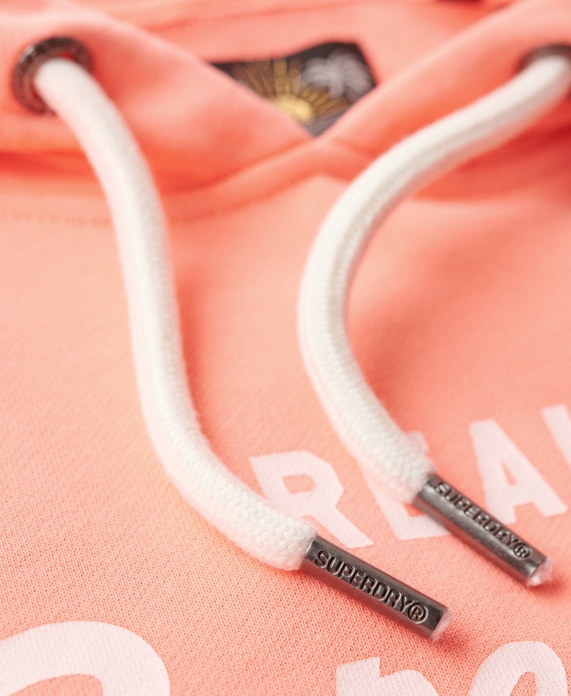 bluza z kapturem z grafiką neonową w kolorze pastelowego koralu