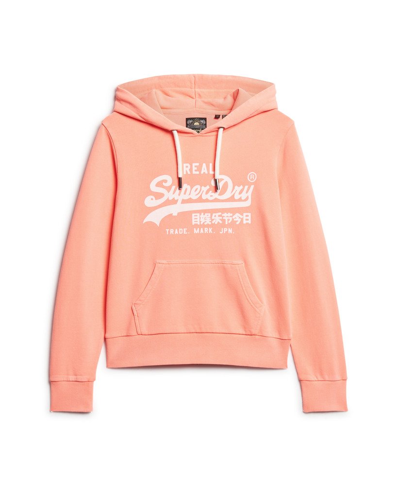 bluza z kapturem z grafiką neonową w kolorze pastelowego koralu