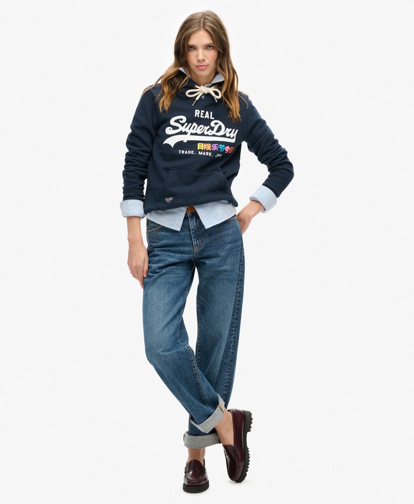 bluza z kapturem vintage logo pop w kolorze granatowym eclipse