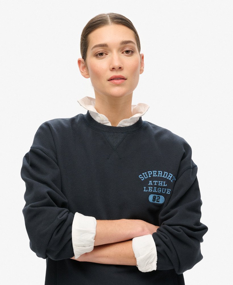 bluza athletic essentials loose crop crew w kolorze eclipse navy