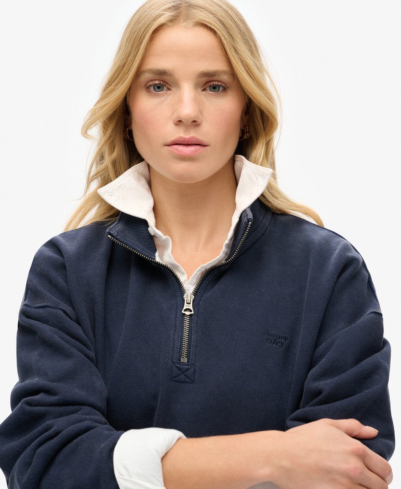 bluza athletic essentials z zamkiem błyskawicznym w kolorze rich navy